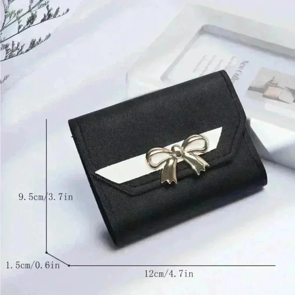 ⚠️Clearance🖤🎀Colorblock Black Ribbon Wallet / Cardholder - Picture 4 of 5